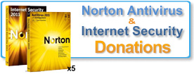 Norton Antivirus & Internet Security Donations